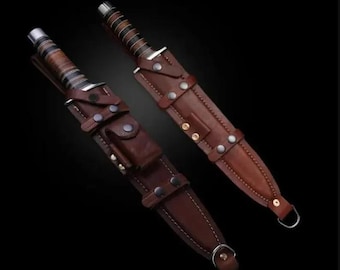 Handmade Arkansas Toothpick Dagger Set – D2 Steel Blades with Leather Sheaths