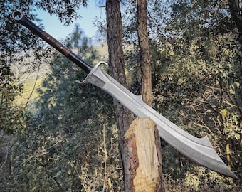 Handcrafted Fantasy Machete Sword, High Carbon Steel Full Tang Collector Blade