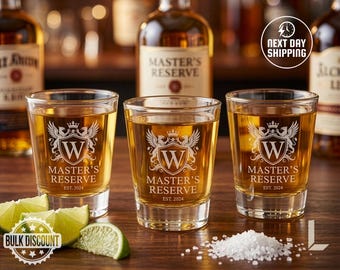 Personalized Shot Glass, Custom Engraved Shot Glass, Custom Whiskey Glass, Groomsmen Shot Glass,  Tequila Shot Glass, Custom Wedding Favors