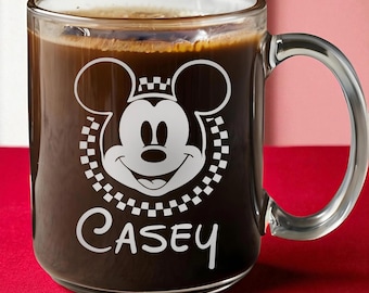Custom Disney Glass, Personalized Disney Coffee Mug, First Family Disney Trip, Laser Engraved Cup, Disney Cruise Mug, Disneyland Glass