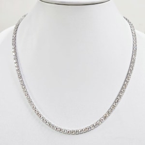 35 Carat Lab Grown Diamond Tennis Necklace IGI Certified / Round Diamond Tennis Necklace / 14K Solid Gold Wedding Necklace