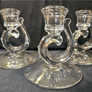 3 Fostoria Century  Single Candlesticks