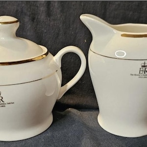 Queen Elizabeth II Golden Jubilee Sugar And Creamer