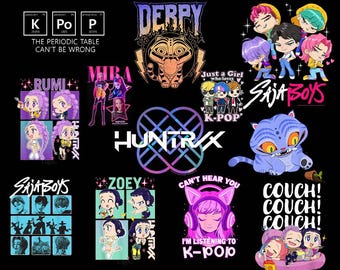 KPop Huntrix PNG Bundle: Anime Style Fan Art (Digital Download)