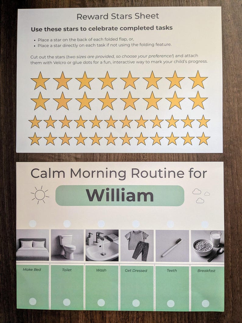 Montessori Morning Routine Chart for Kids: Visual Learning, Editable ...