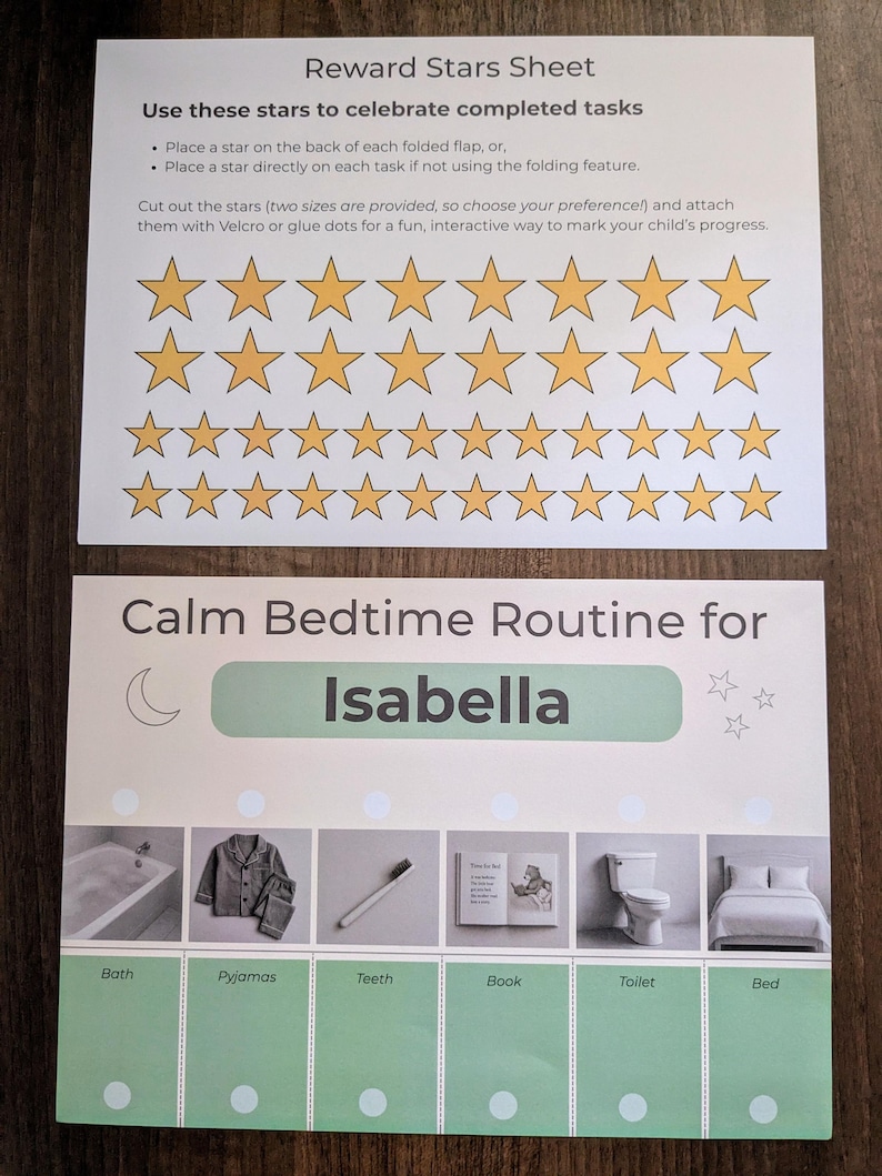 Montessori Bedtime Routine Chart for Kids - Printable Visual Schedule ...
