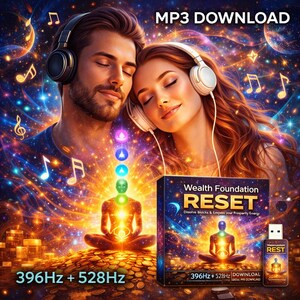 Wealth Foundation Reset 396Hz + 528Hz 20 Minutes MP3 Digital Download  Solfeggio Prosperity Meditation
