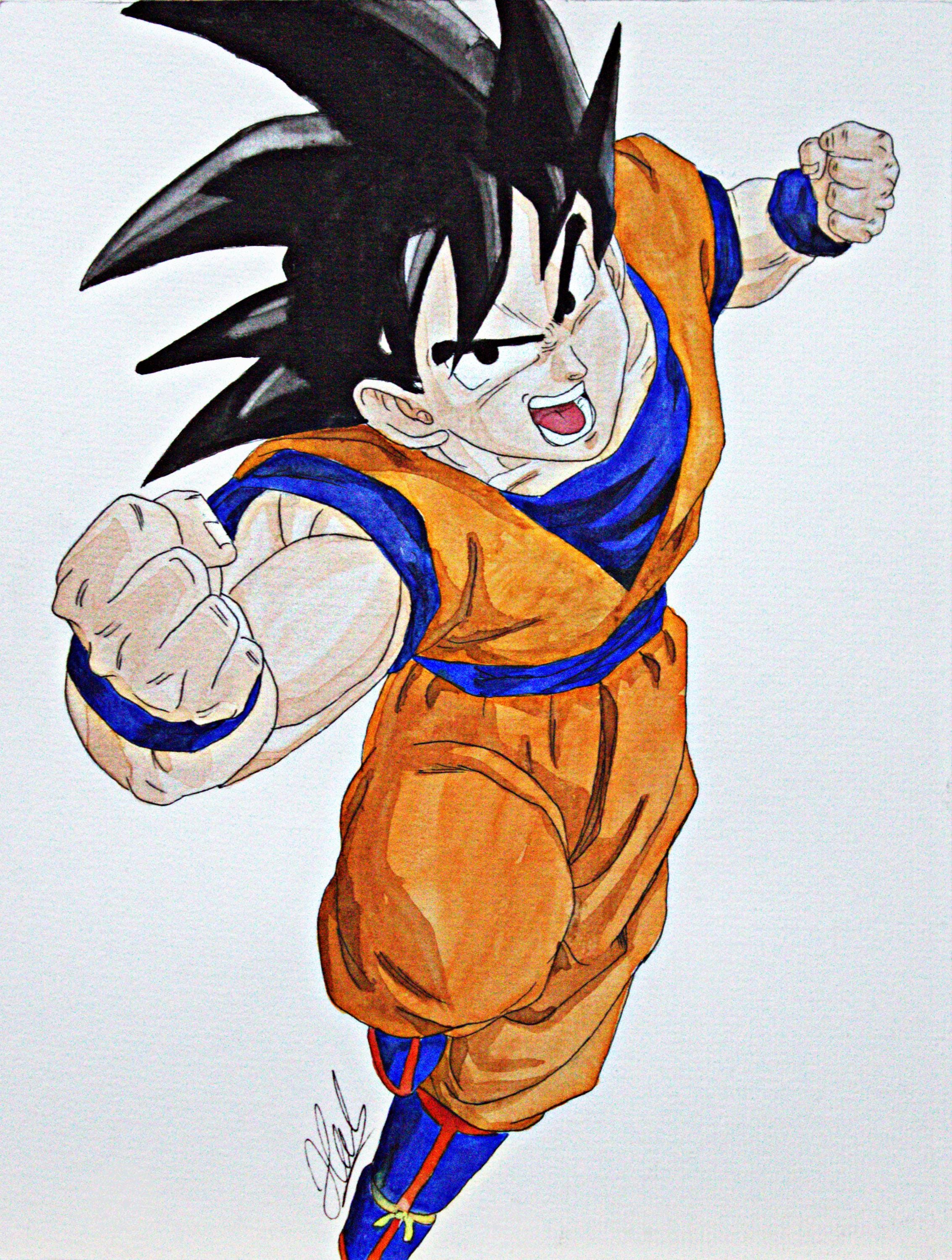 Goku Watercolour Print: Dragon Ball Z Hand-drawn Art - Etsy