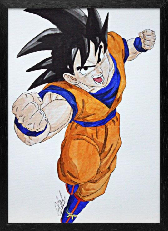 Goku Watercolour Print: Dragon Ball Z Hand-drawn Art - Etsy