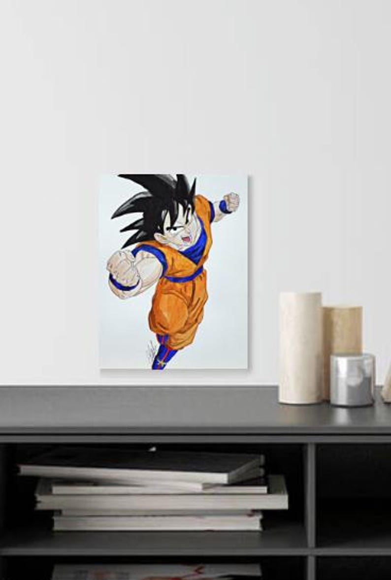 Goku Watercolour Print: Dragon Ball Z Hand-drawn Art - Etsy