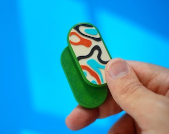 GlidoWave - Deslizador magnético personalizable con diseño de ondas abstractas