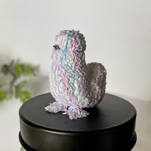 Pastel Colored Silkie Chicken Lid with Jar, Chicken Decor