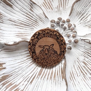 Sheep, Kitchen Magnet, Office Magnet, Wood Magnet