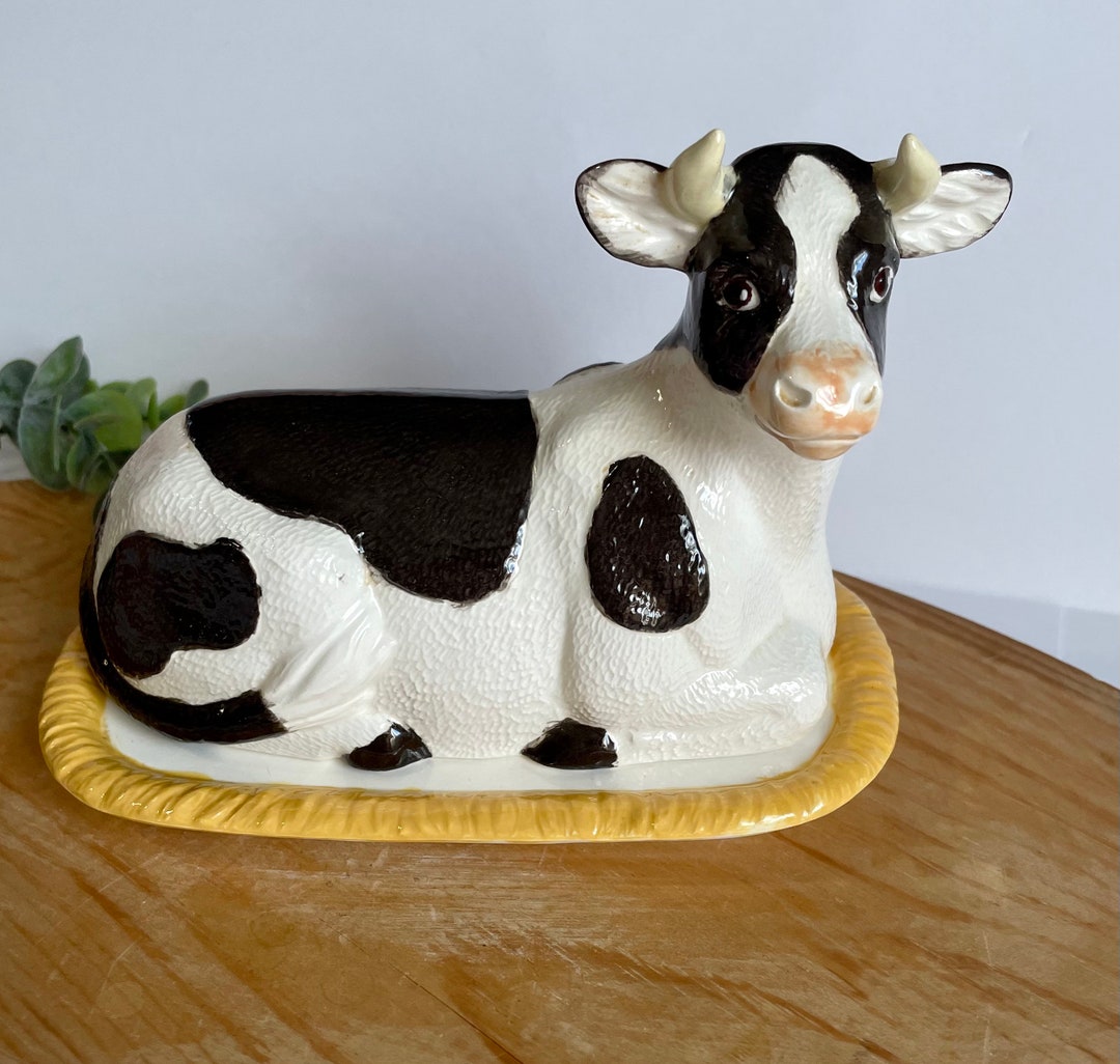 Vintage Cow Butter Dish Farmhouse Decor Cow Decor Etsy