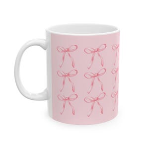 Pink Bow Ceramic Mug | Pink Bow Coffee Mug, Pink Bow Coffee Cup