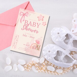 Baby shower invitation for a girl