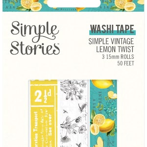Histórias Simples Simples Vintage Lemon Twist Washi Tape conjunto de 3