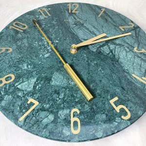 Vintage GeekCook Marble Wall Clock Greenish Gray New Old Stock