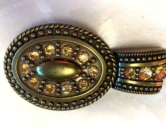 Brighton Baroque Croc Embossed Leather Belt: Ornate Silver  display picture 1