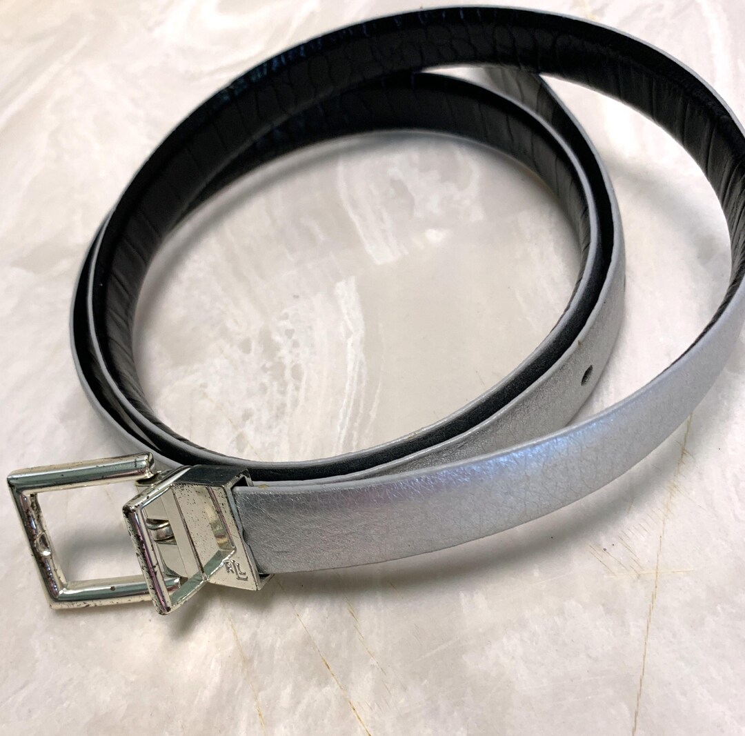 Lauren Ralph Lauren Black Patent Leather Belt Silver RL Logo Buckle Size XL Lauren Ralph Lauren Medium Size XL Belts for Women for sale  main image 4