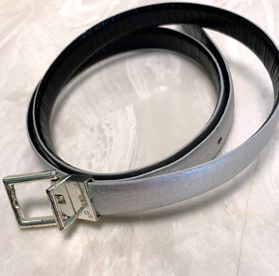 Reversible Lauren by Ralph Lauren Black & Silver Leather 
