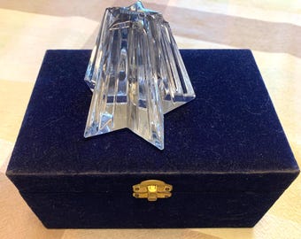 Vintage Waterford Cut Crystal Star Figurine Includes Blue Velvet Case 6.75" x 3.75"