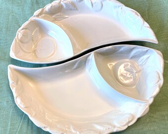 Vintage Belmar Ying Yang Serving Set 2 Piece California Ceramic Platter, 1950s