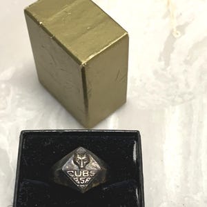 Vintage Cub Scout Sterling Silver Ring: Embossed Wolf Head, BSA, Original Box