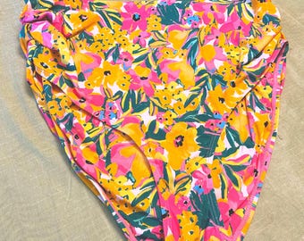Vintage Anne Cole Bikini Bottom Only Women's Size XXL Vibrant Tropical Colors: Nylon & Spandex