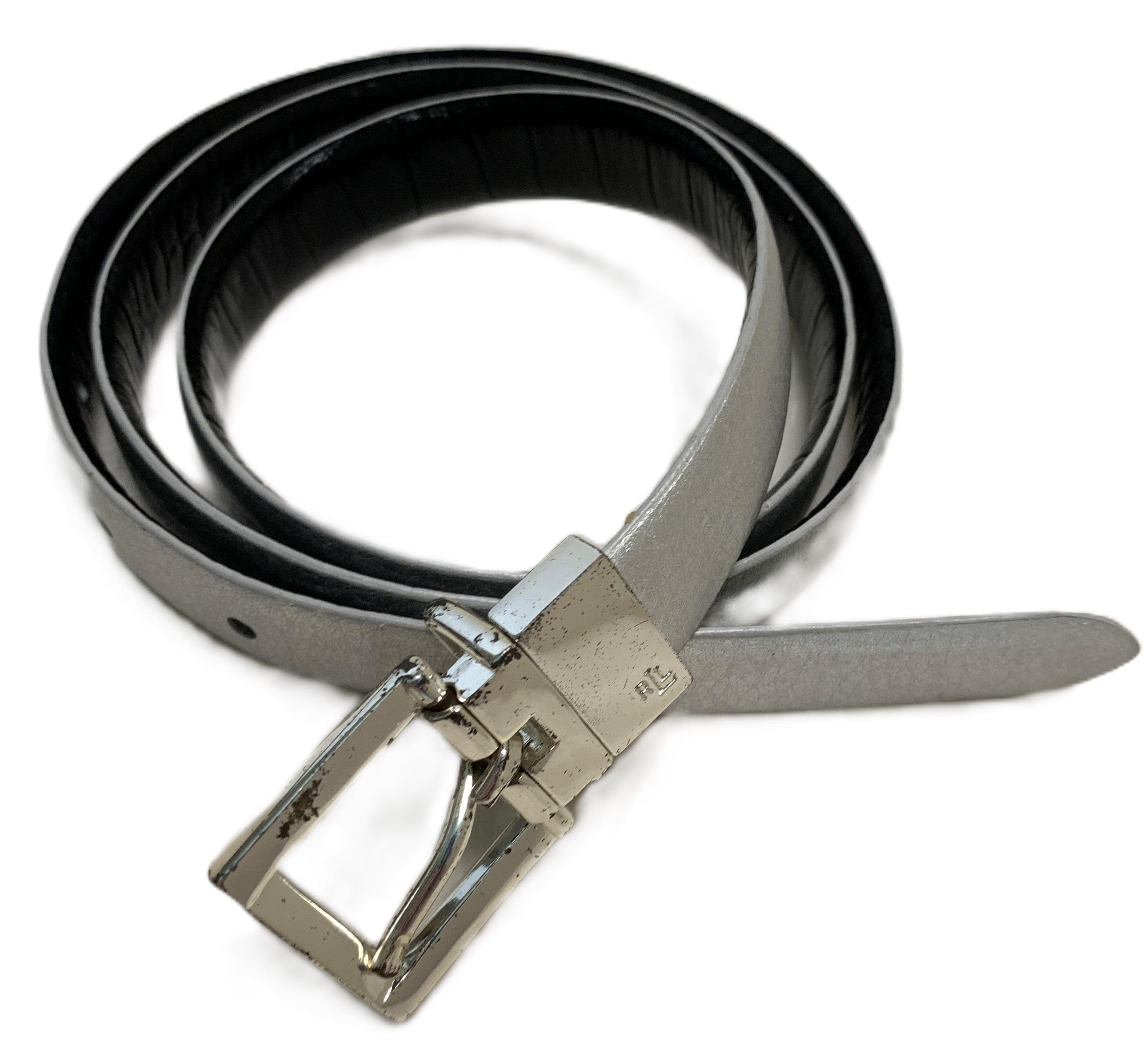 Reversible Lauren by Ralph Lauren Black & Silver Leather  display picture 2