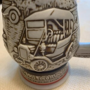 Vintage Avon Shaving Cars Mug Stein Antique Cars Theme 1910 Stanley Steamer EUC image 6