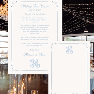 Wedding Time Capsule Guestbook Alternative | Future Anniversary Letter Cards | Printable or Editable Canva Template