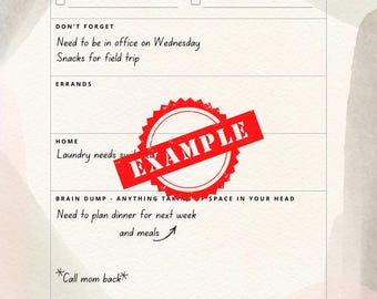Mom Brain Dump Printable | Daily Planner for Busy Moms | Mental Load Organizer | Instant Download