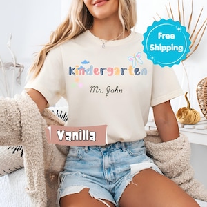Custom Kindergarten Tshirt, Personliazed Kids Name, Back To School Shirt Toddler, Kid Kindergarten Shirt With Name, Kindergarten Girl Gift