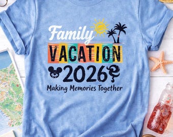 Family Vacation 2026 Shirt Matching Family Trip Tee Retro Sunset Travel Shirt Summer Holiday Outfit Making Memories Together
