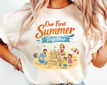 Our First Summer Together TShirt, Cute Baby and Family Beach Vacation Shirt, New Parents Gift, First Family Trip Tee,  Summer Outfit