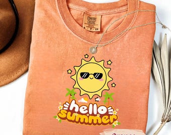Hello Summer T-Shirt, Comfort Colors Family Vacation Tee