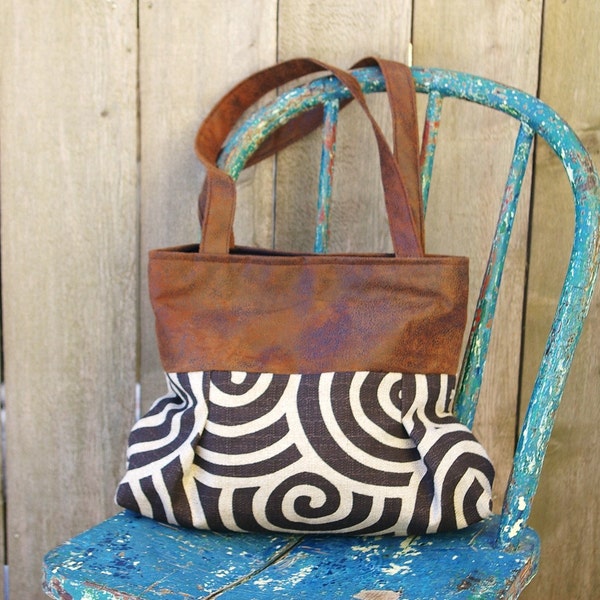 Handbag Purse Everyday bag : Chocolate Swirl  RESERVED