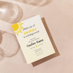 Little Ray of Sunshine Baby Shower Invitation | Editable Sunshine Baby Shower Template | Gender Neutral Baby Invite | Instant Download