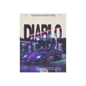 Foam Board Wall Art, 2000 Lamborghini Diablo GTR Nebula Color Print, Home Decor Gift, Garage Decor Sign, Man Cave Poster, Car Enthusiast