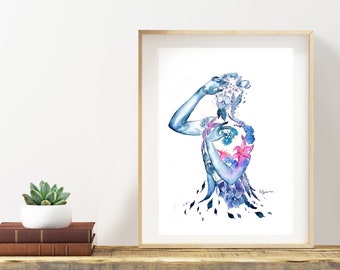 Print of Type 4, The Individualist, Enneagram Type 4, Enneagram art, giclee print, watercolor print