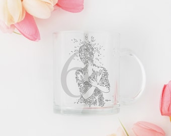 Enneagram 6 Glass Mug, Personality Mug, The Loyalist, glass drinkware