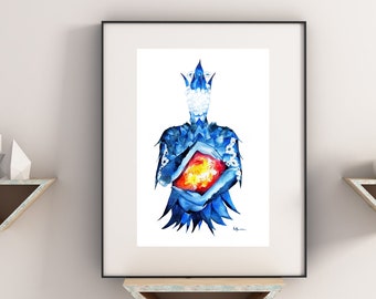 Print of Type 1, The Reformer, Enneagram Type 1, Enneagram art, giclee print, watercolor print