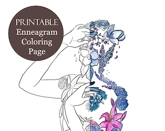 Type 4 coloring page, Enneagram, The Individualist, adult coloring, printable