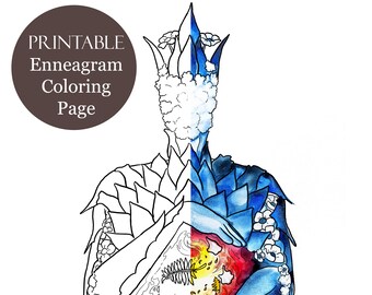 Type 1 coloring page, Enneagram, The Reformer, adult coloring, printable