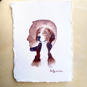 Pet Portrait Cameo painting, custom silhouette, cameo painting, watercolor portrait, child portrait, cameo silhouette