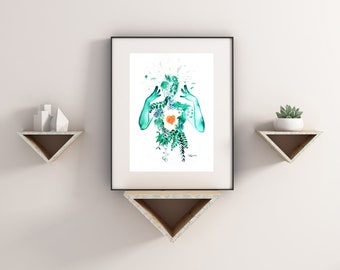 Print of Type 5, The Investigator, Enneagram Type 5, Enneagram art, giclee print, watercolor print