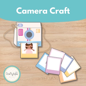 Camera Craft for Kids | Printable Pretend Play Photo Activity | DIY Paper Camera Template | Homeschool & Party Craft for Children