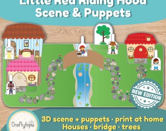 Rotkäppchen Geschichte Puppen | Printable Fairy Tale Set (Digitaler Download)