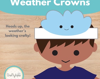 Weather Crowns Printable Hats | Kids Vocabulary Activity (Digital Download)